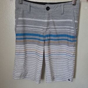 Quiksilver Gray and White Striped Shorts